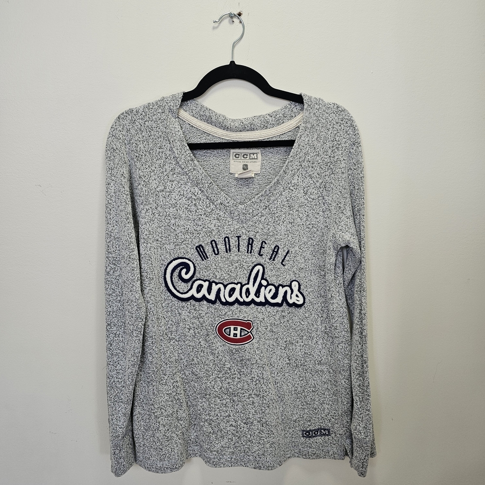 CCM Montreal Canadiens Heathered Gray V-Neck Shirt